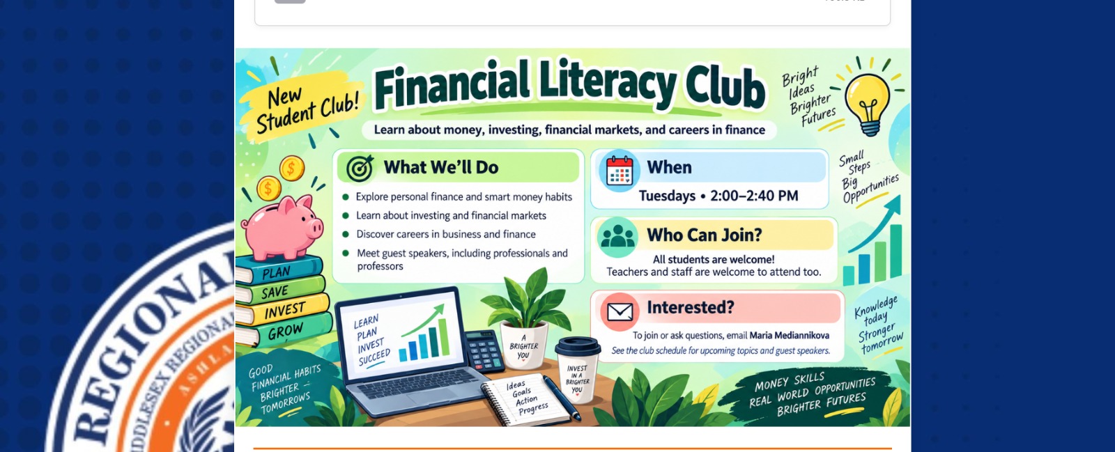 Financial Literacy Club flyer